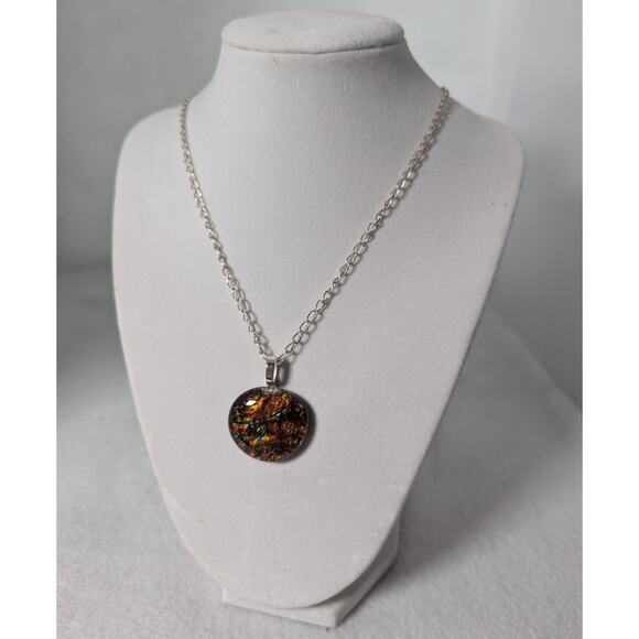 Artisan Dichroic Pendant + SP Chain Handmade - Picture 2 of 8